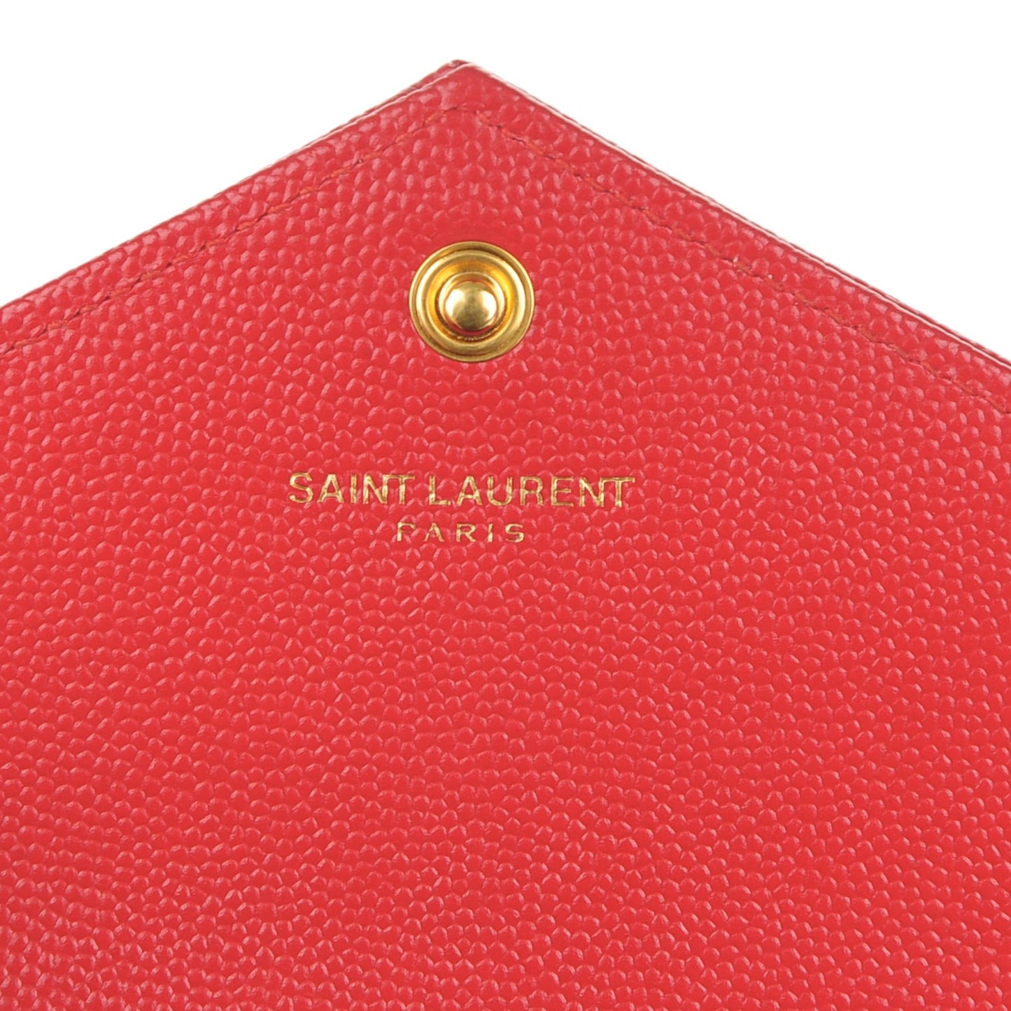 Grain De Poudre Matelasse Chevron Monogram Envelope Chain Wallet New Red