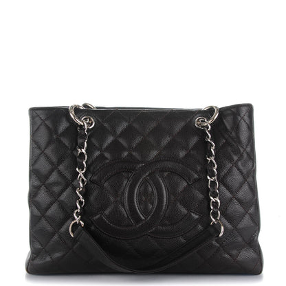Chanel Caviar Quilted Grand Shopping Tote GST Dark Brown 1 of 8