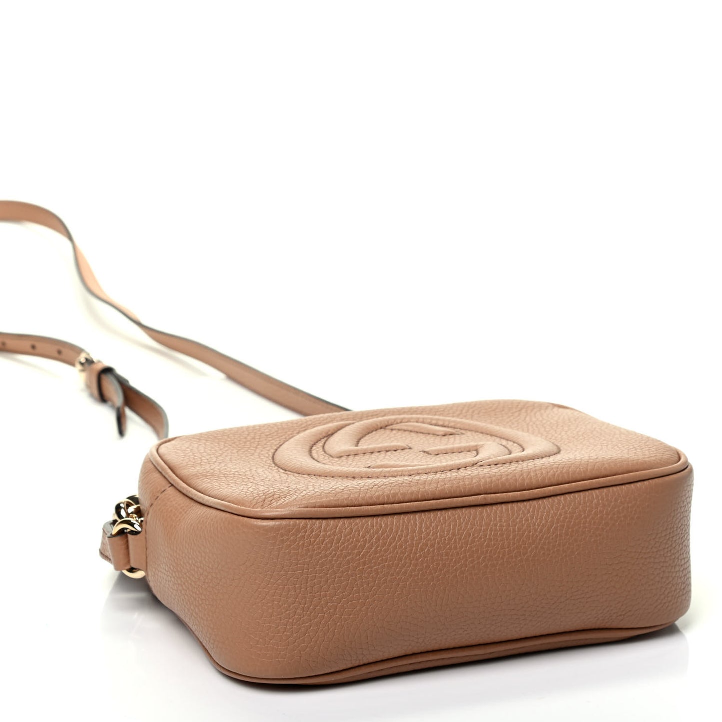 Pebbled Calfskin Small Soho Disco Bag Rose Beige