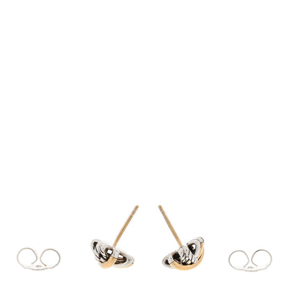 David Yurman Sterling Silver 18K Yellow Gold Crossover Stud Earrings 3 of 5
