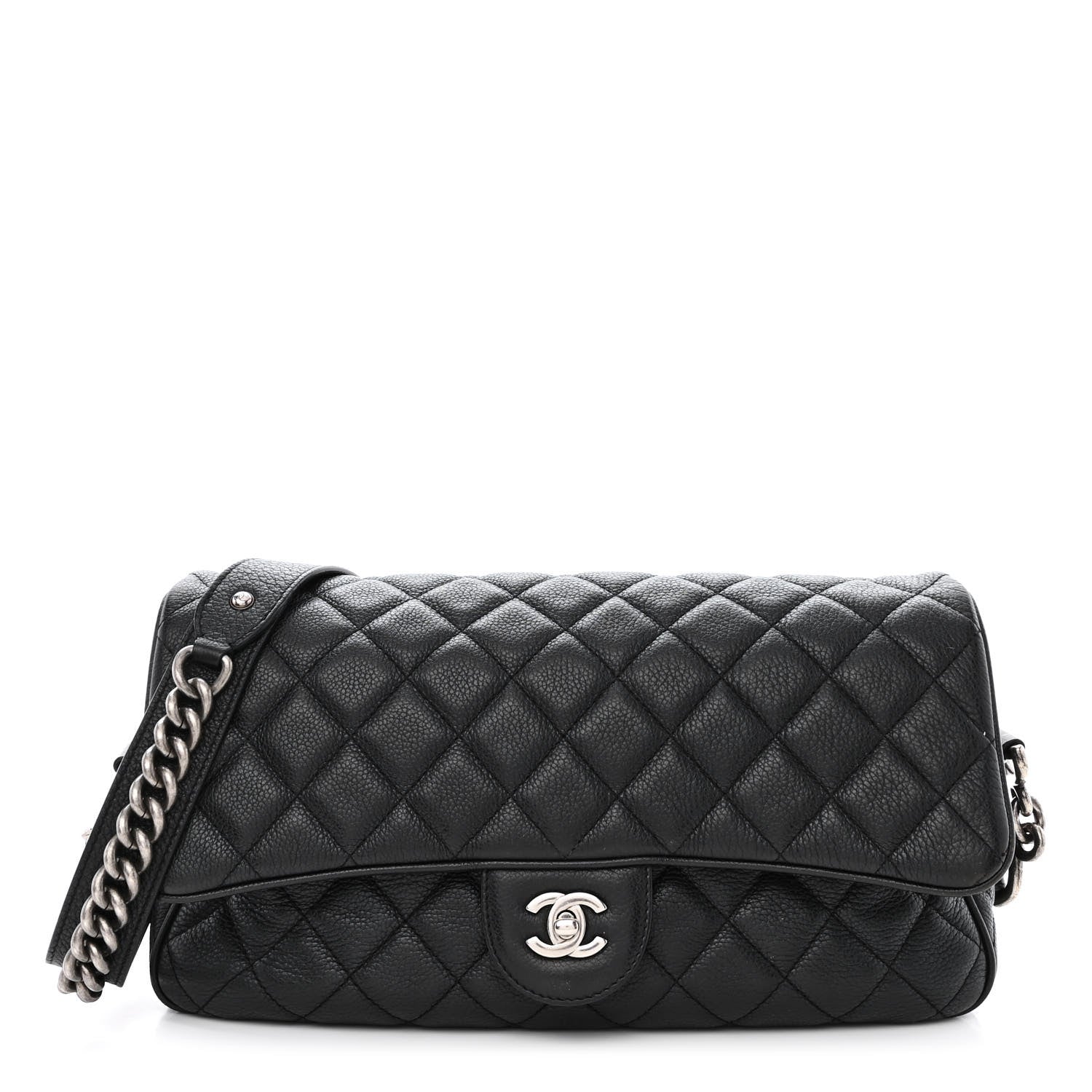 Chanel Grained Calfskin Quilted Medium Casual Rock Flap Black 1 of 13