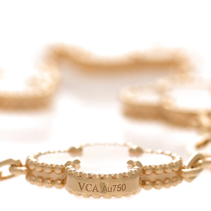 Van Cleef & Arpels 18K Yellow Gold Mother of Pearl 5 Motifs Vintage Alhambra Bracelet 4 of 6