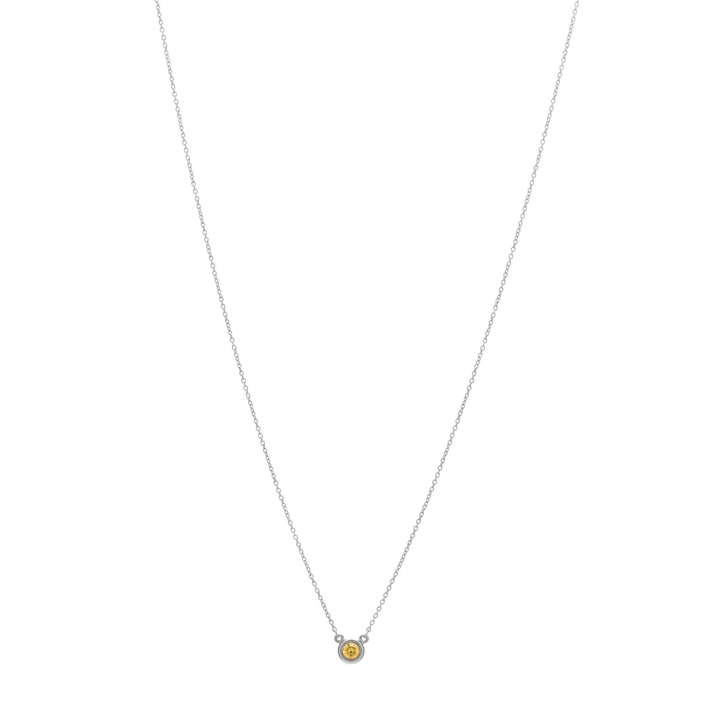 Platinum Yellow Diamond .17ct Elsa Peretti Diamonds by the Yard Pendant Necklace