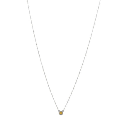 Tiffany Platinum Yellow Diamond .17ct Elsa Peretti Diamonds by the Yard Pendant Necklace 1 of 3