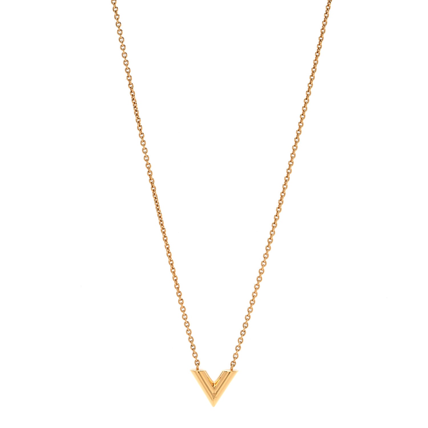 Louis Vuitton Essential V Necklace Gold 1 of 5