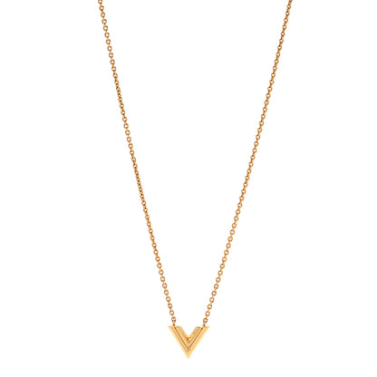 Louis Vuitton Essential V Necklace Gold 1 of 5