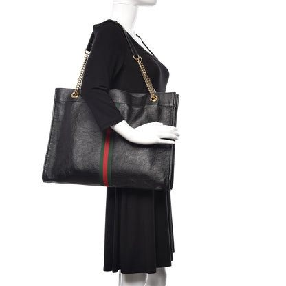 Gucci Calfskin Large Rajah Chain Tote Black 2 of 16