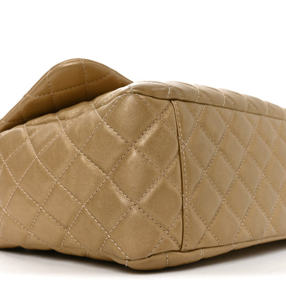 Chanel Metallic Calfskin Quilted Small XXL Travel Flap Bag Gold 9 of 10