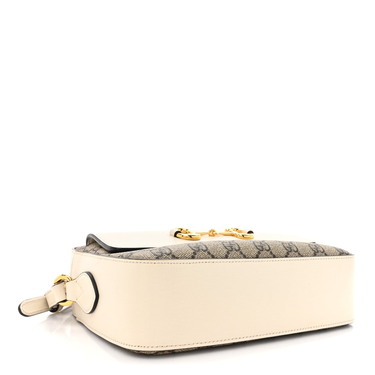GG Supreme Monogram Small Horsebit 1955 Shoulder Bag Beige Mystic White