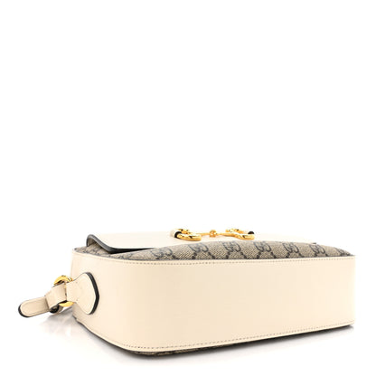 Gucci GG Supreme Monogram Small Horsebit 1955 Shoulder Bag Beige Mystic White 4 of 13