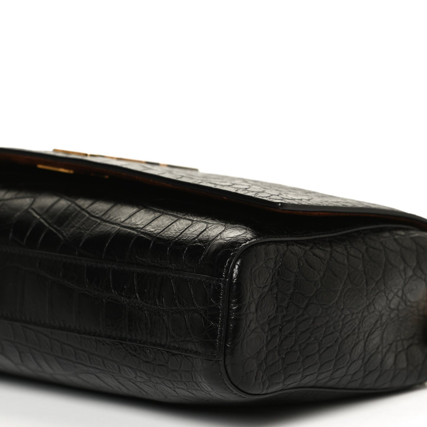 Calfskin Crocodile Embossed Suede Medium Reversible Monogram Kate Satchel Military Taupe