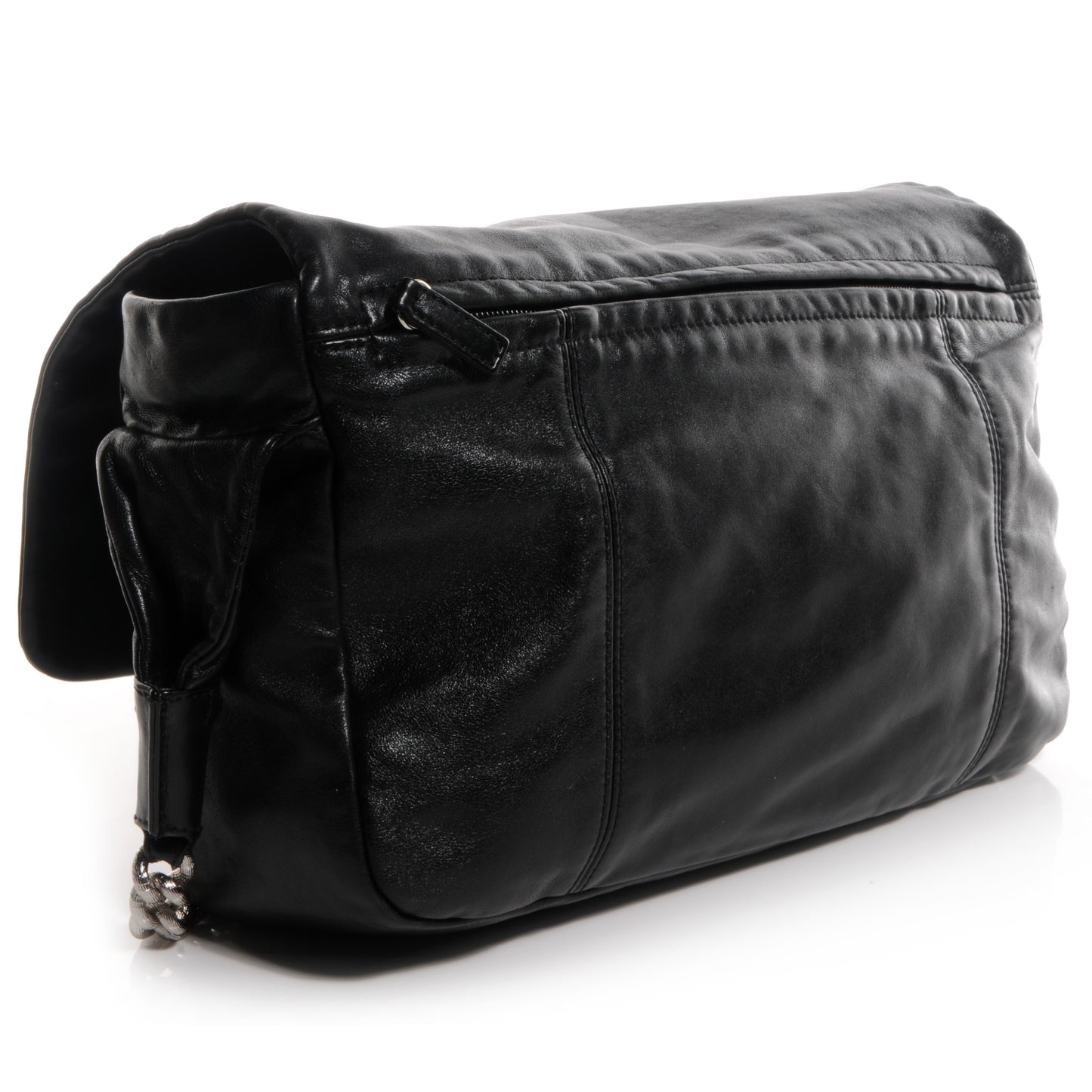 Calfskin Rodeo Flap Bag Black