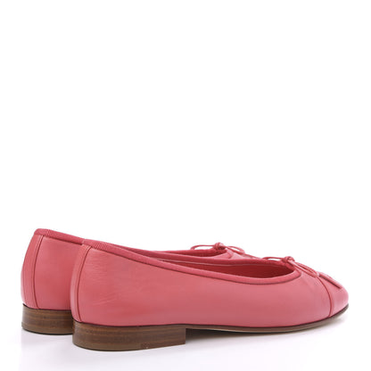 Chanel Lambskin Cap Toe CC Ballerina Flats 36 Pink 4 of 8