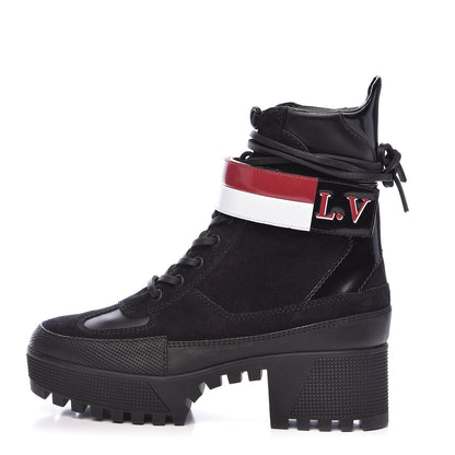 Louis Vuitton Suede Calfskin Laureate Platform Desert Boots 37 Black 1 of 8