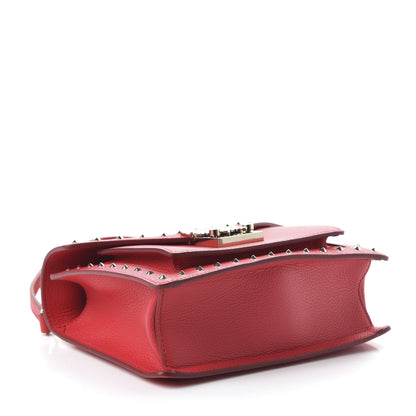 MCM Calfskin Studded Small Patricia Satchel Chinese Red 4 of 10
