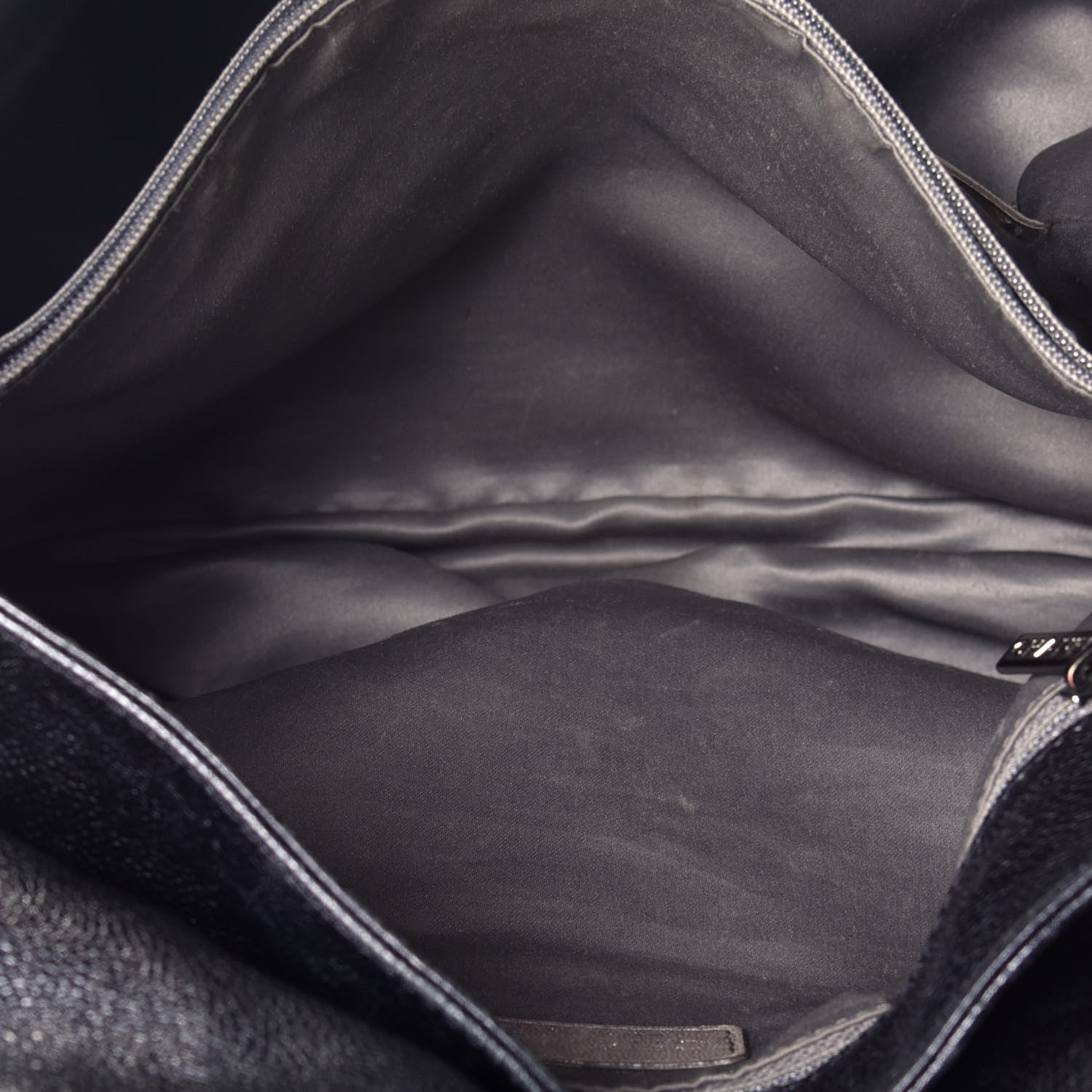 Chanel Glazed Caviar Pocket In The City Tote Black 5 of 10