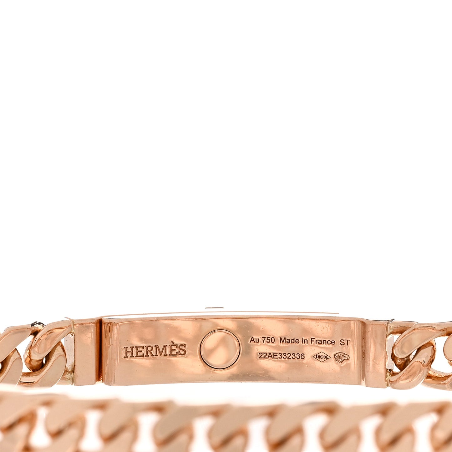18K Rose Gold Diamond PM Kelly Gourmette Bracelet ST