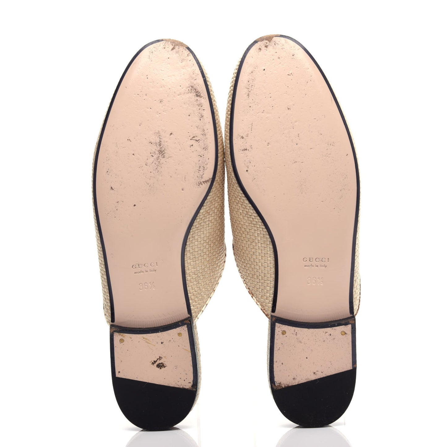 Straw Elaphe Womens Princetown Slippers 36.5 Natural Cream Brown