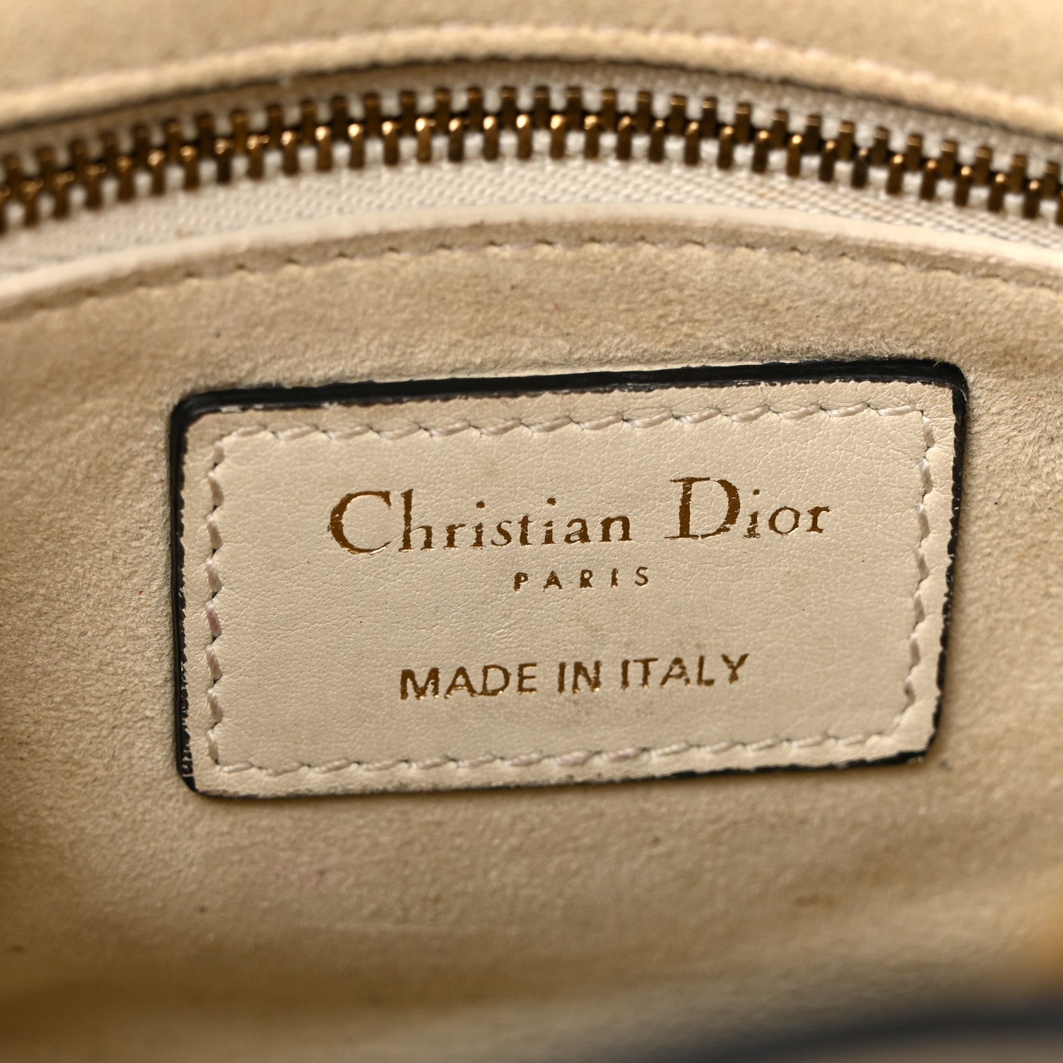 Christian Dior Lambskin Beaded Fringe Mini Lady Dior White 1797862