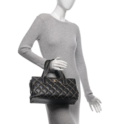 Chanel Calfskin Contrast Stitch Surpique Bowler Black 2 of 7