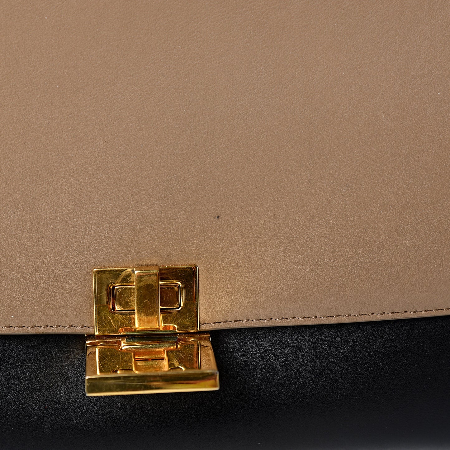 Smooth Calfskin Nubuck Small Tri-Color Trapeze Taupe