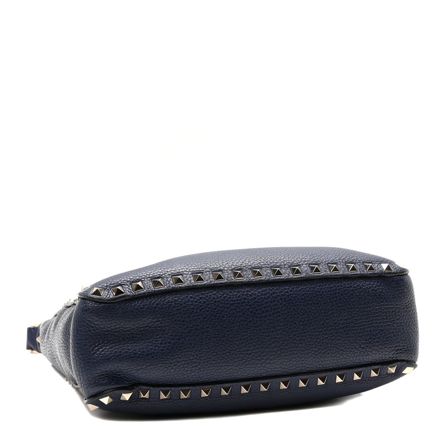Pebbled Calfskin Small Rockstud Flip-Lock Messenger Bag Pure Blue