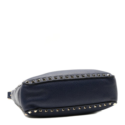 Valentino Garavani Pebbled Calfskin Small Rockstud Flip-Lock Messenger Bag Pure Blue 4 of 9