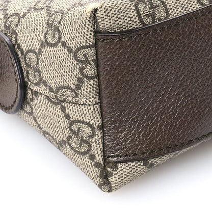Gucci GG Supreme Monogram Textured Dollar Calfskin Web Small Ophidia Dome Shoulder Bag Beige Ebony New Acero 9 of 11