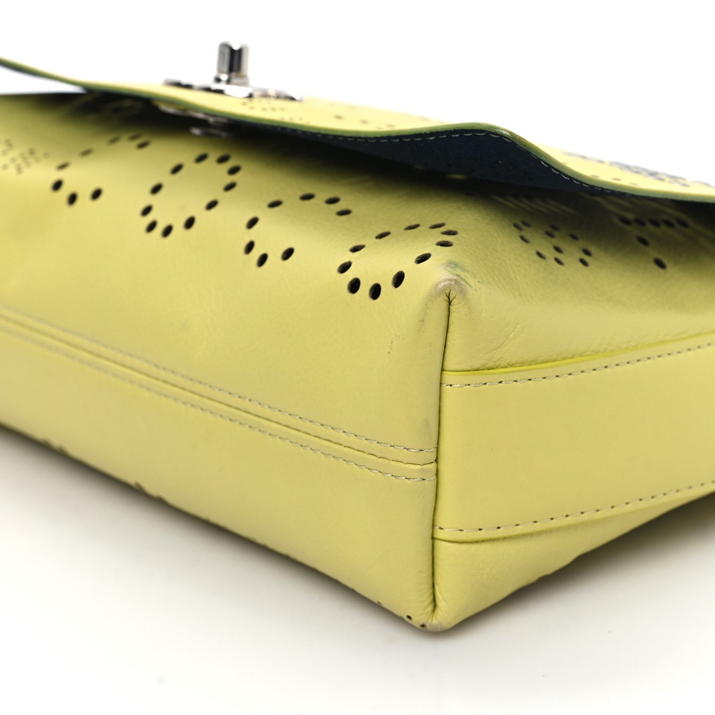 Calfskin Piercing Light Flap Bag  Yellow