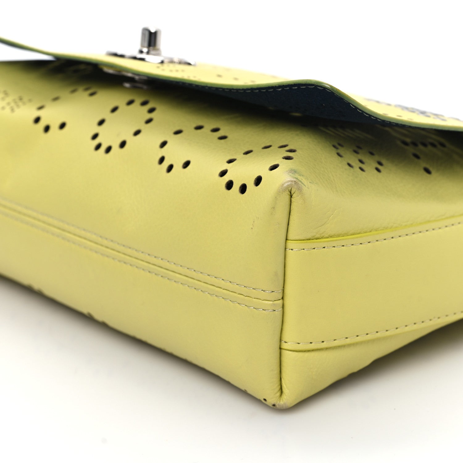 Chanel Calfskin Piercing Light Flap Bag  Yellow 10 of 13