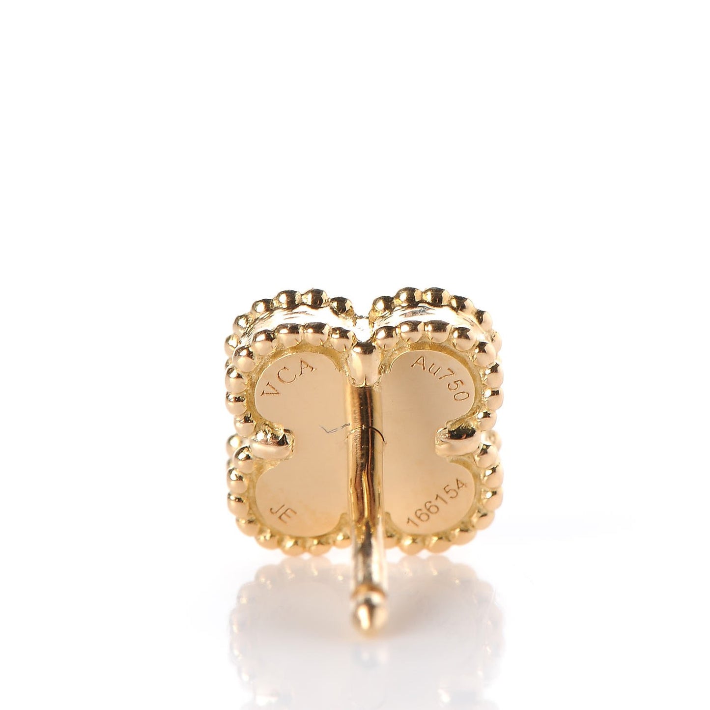 18K Yellow Gold Black Onyx Sweet Alhambra Earrings