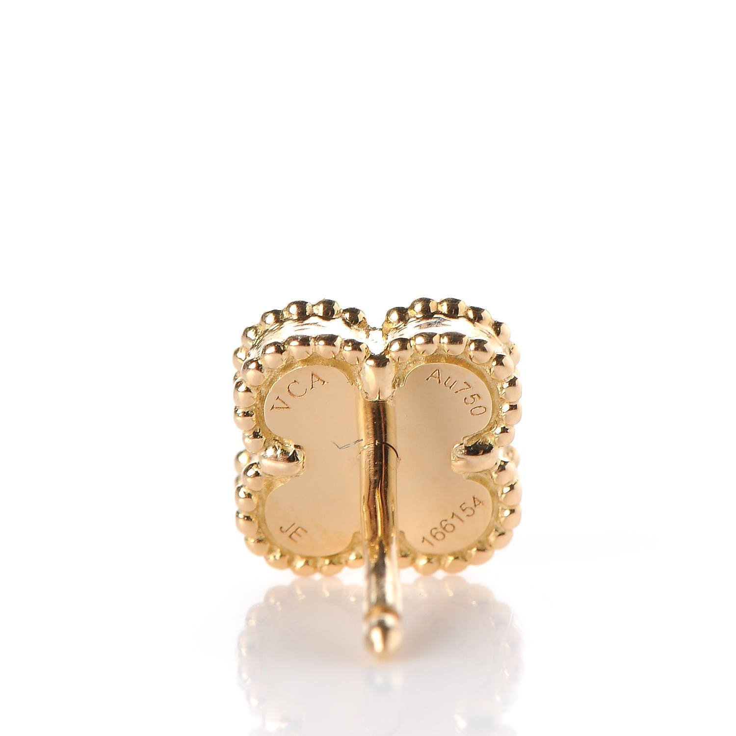 Van Cleef & Arpels 18K Yellow Gold Black Onyx Sweet Alhambra Earrings 5 of 8