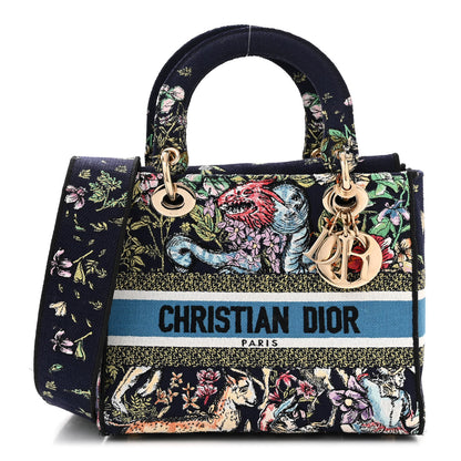 Christian Dior Canvas D-Constellation Embroidered Medium Lady D-Lite Bleu Multicolor 1 of 9