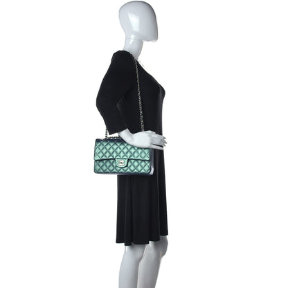 Chanel Iridescent Caviar Quilted Medium Double Flap Green 2 of 9