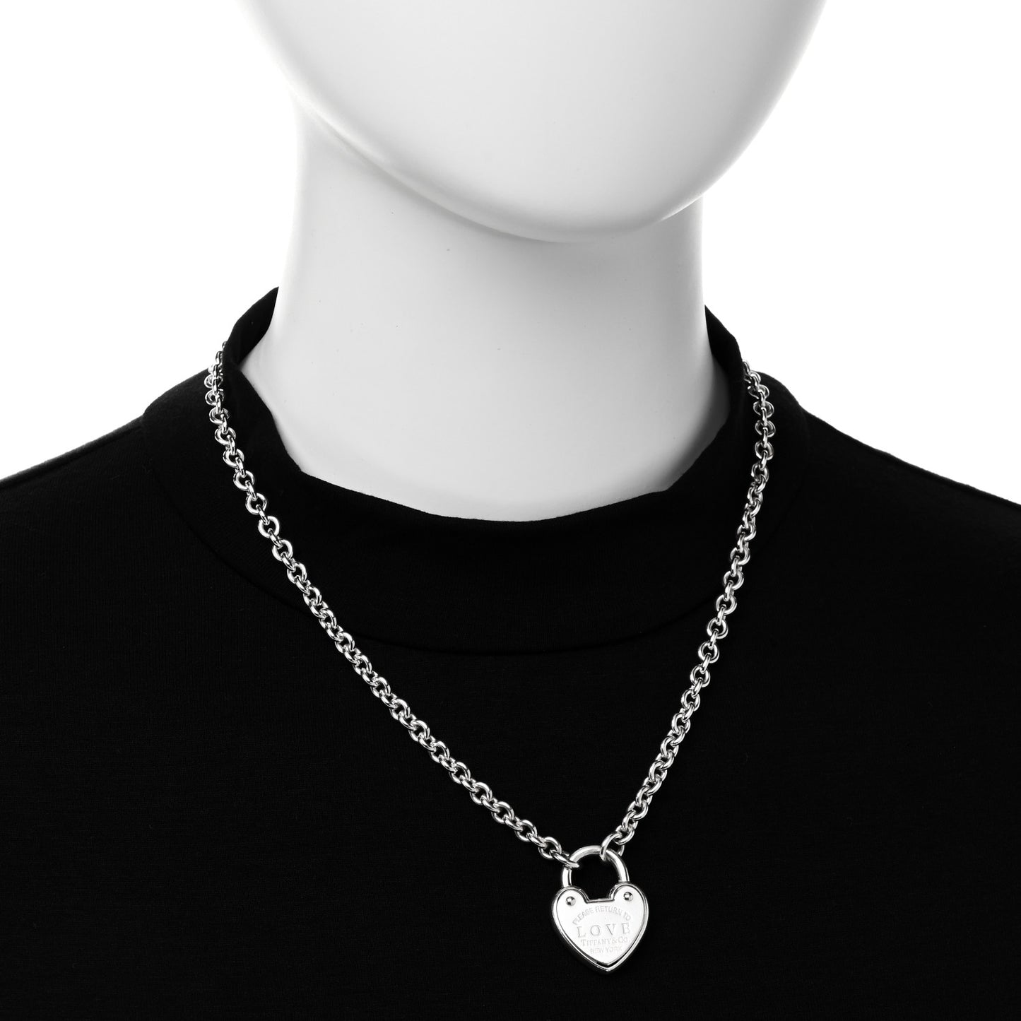 Sterling Silver Return To Tiffany Love Heart Lock Pendant Necklace