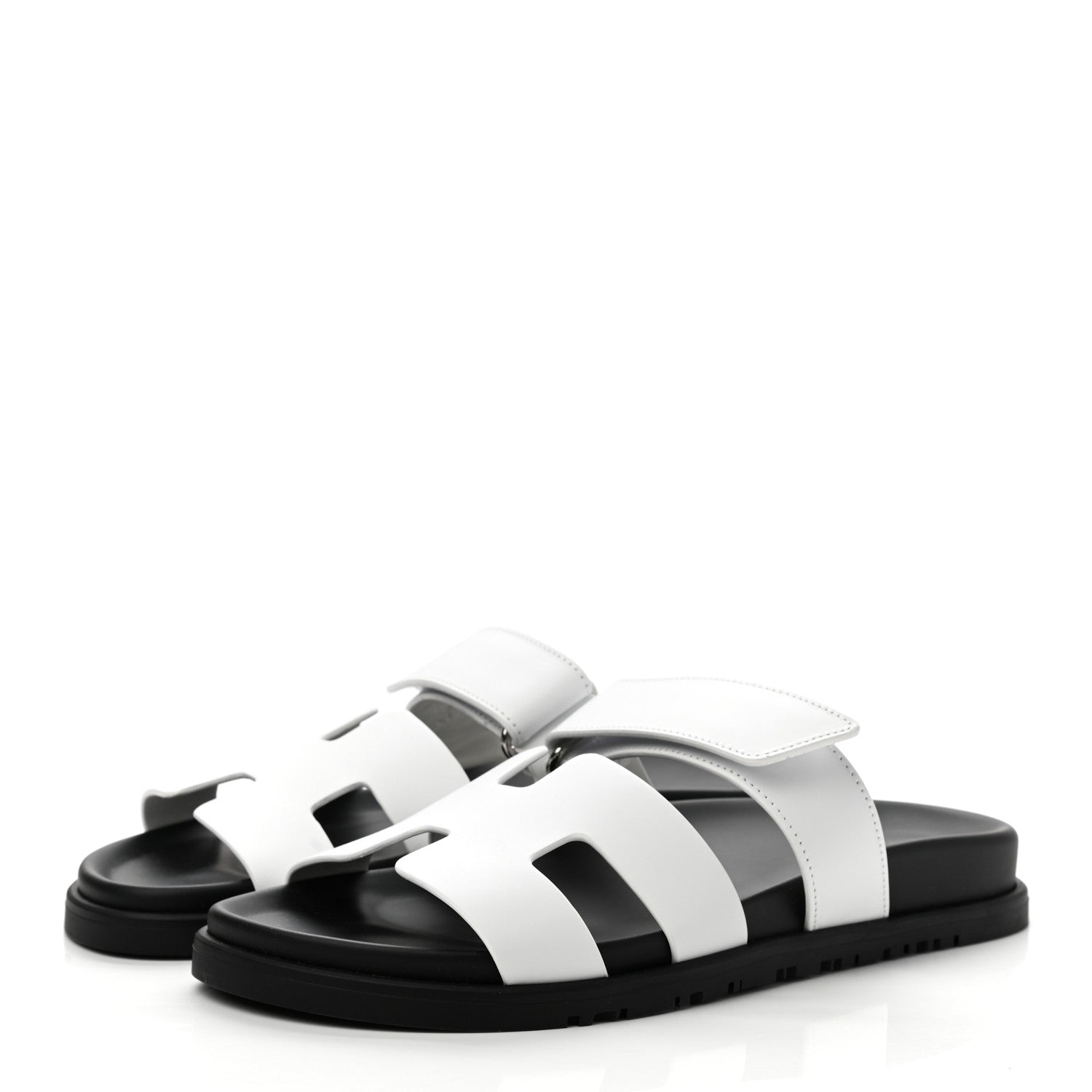 Hermes Calfskin Womens Chypre Sandals 38.5 White 2 of 9