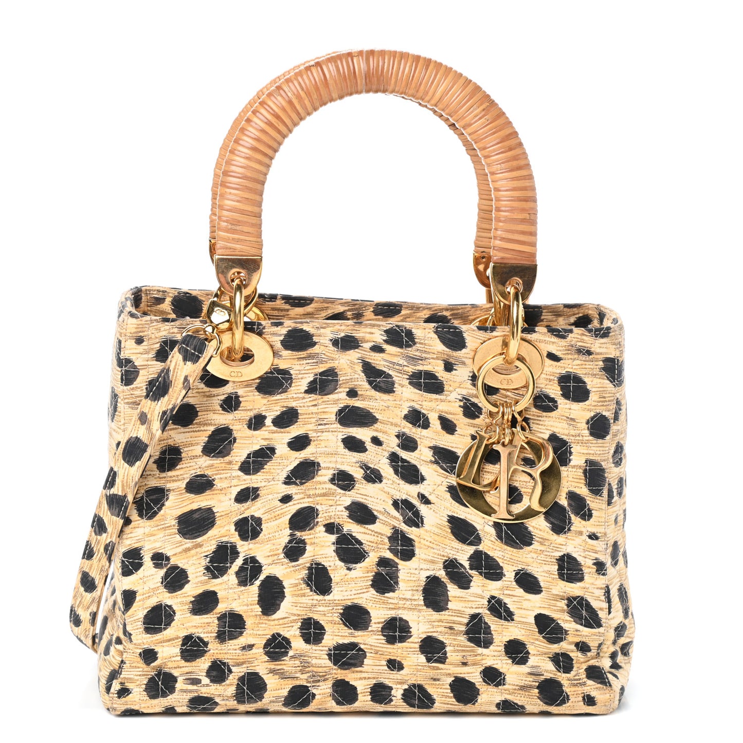 Canvas Leopard Print Medium Lady Dior