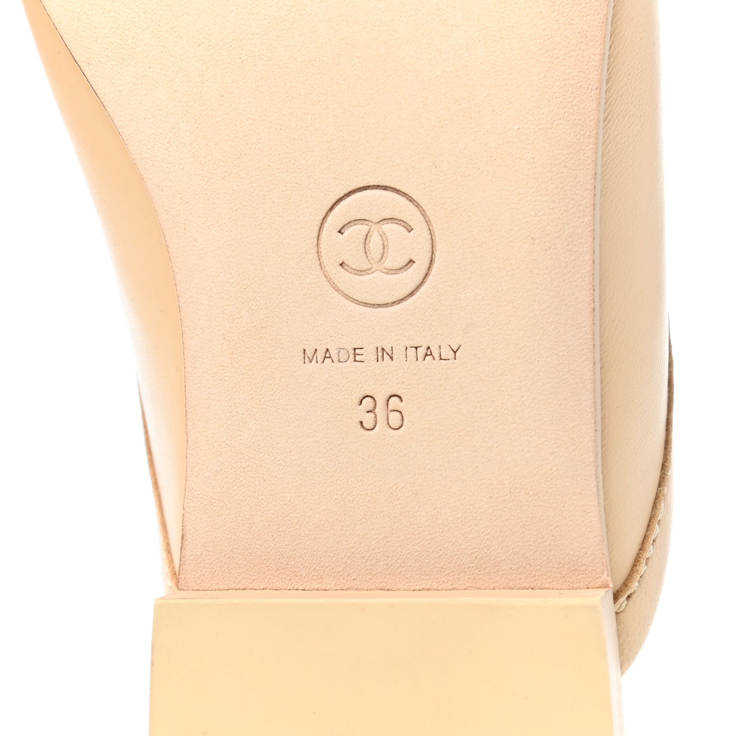 Lambskin Pearl CC Mules 36 Beige