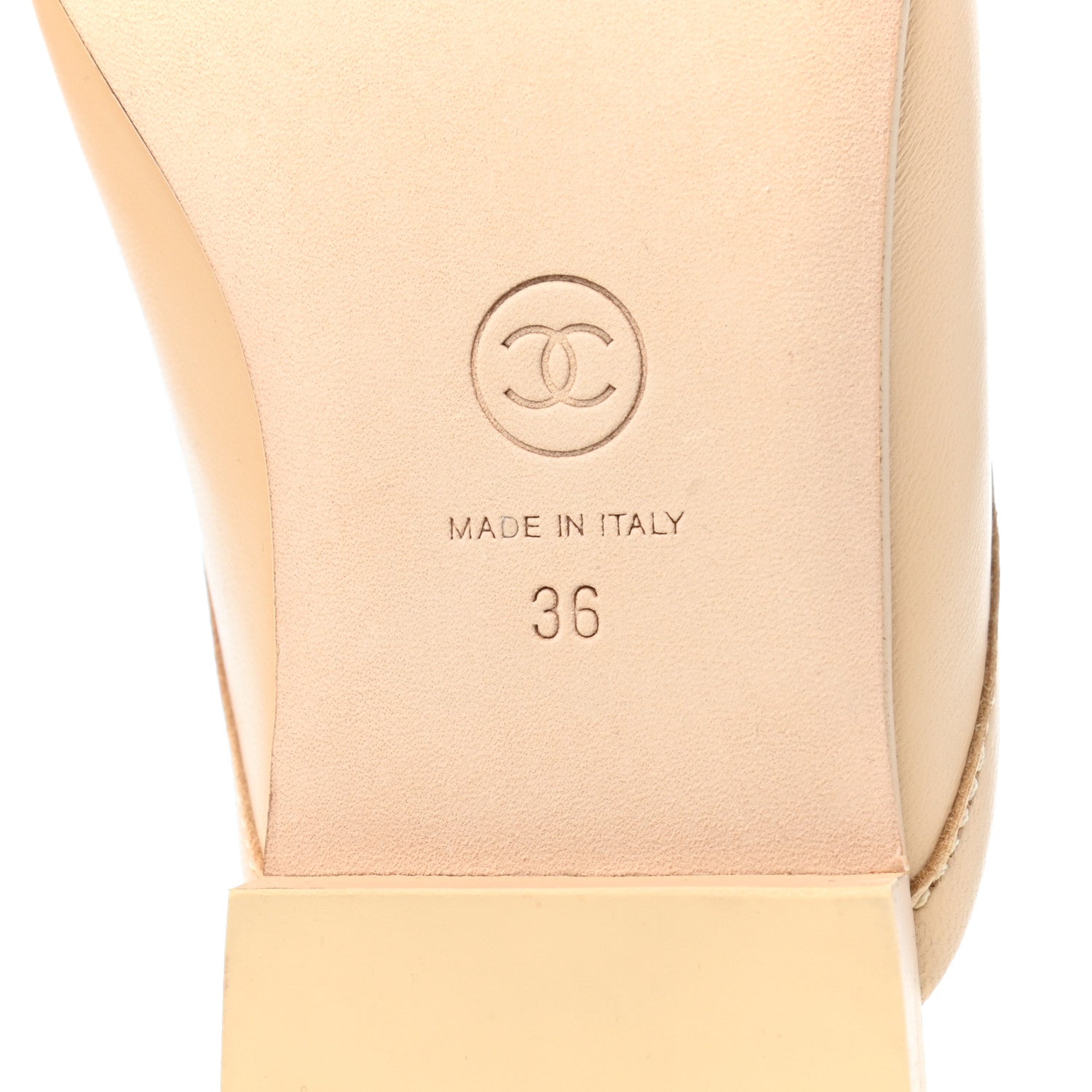 Chanel Lambskin Pearl CC Mules 36 Beige 6 of 8