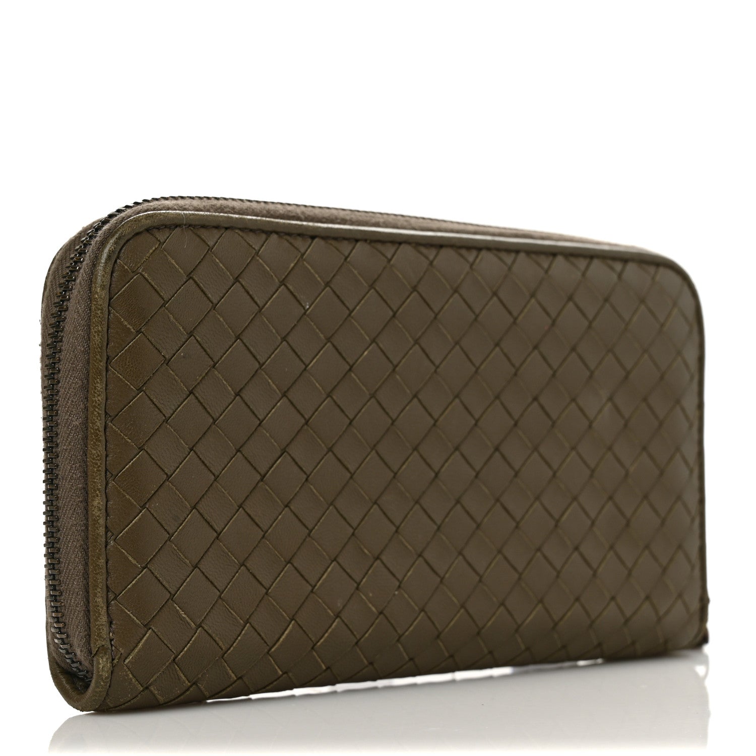 Bottega Veneta Nappa Intrecciato Zip Around Wallet Mud 3 of 11