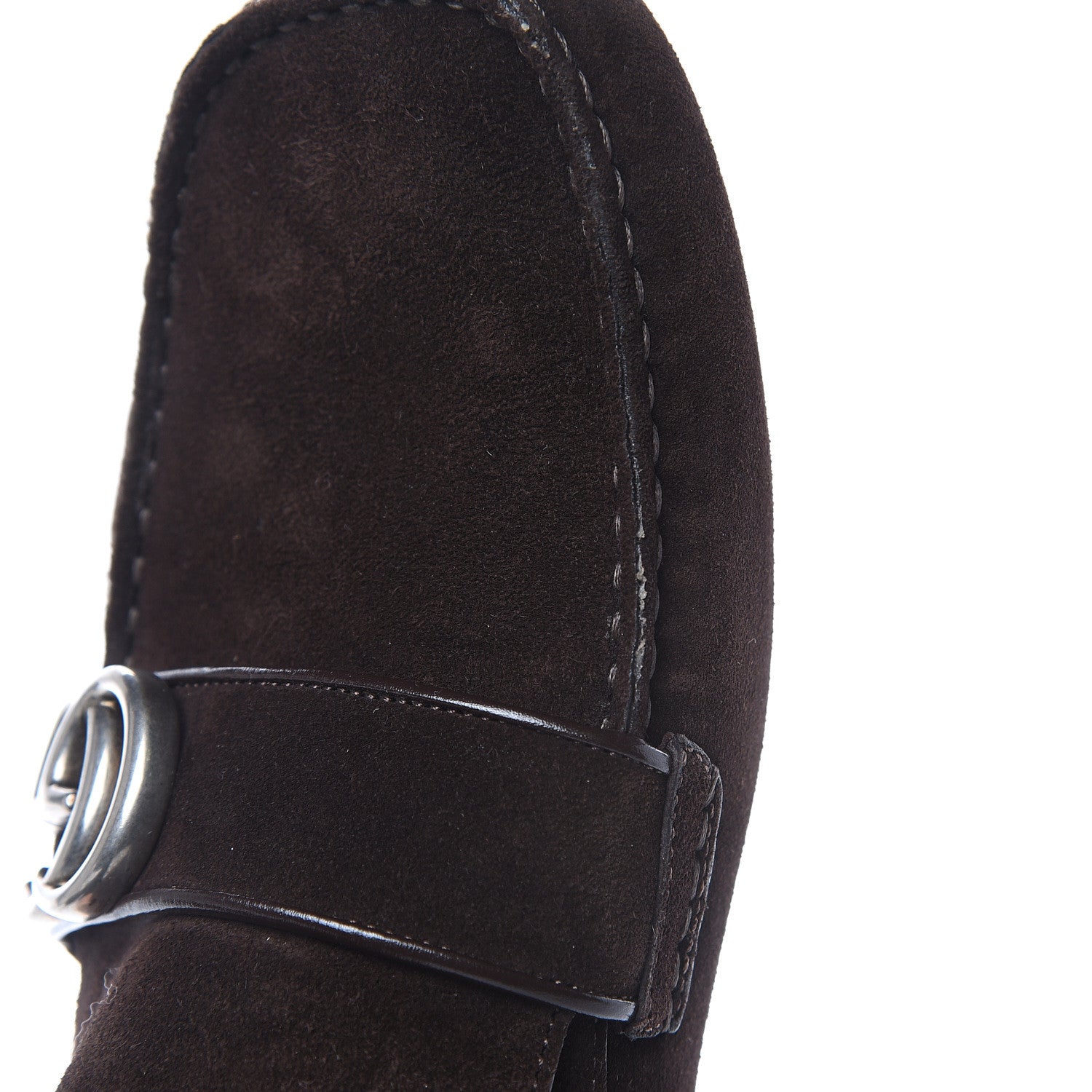 Gucci Suede Mens Driver Queen Loafers 6.5 Cocoa 9 of 11