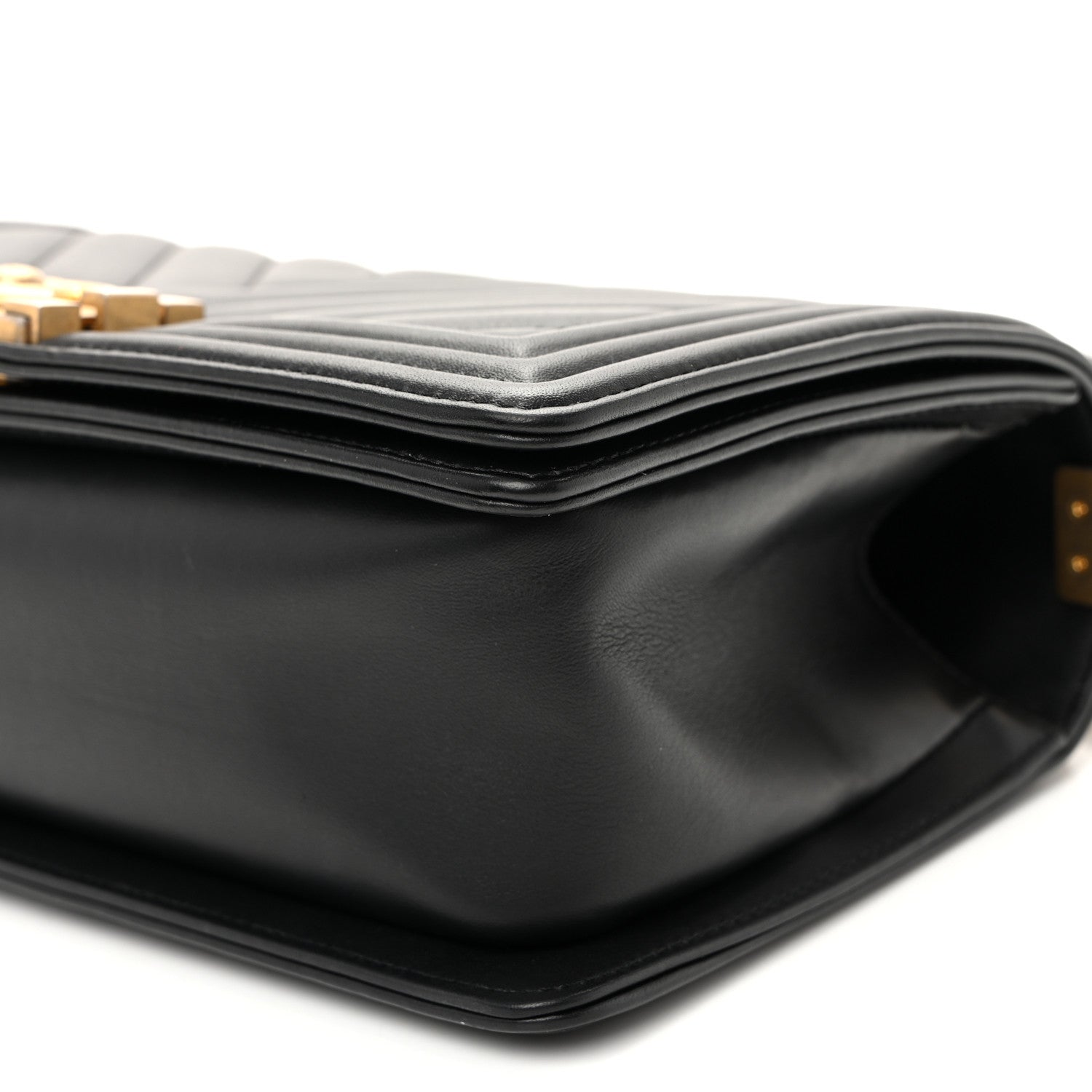 Chanel Calfskin Chevron Quilted Medium Boy Flap Black 10 of 10