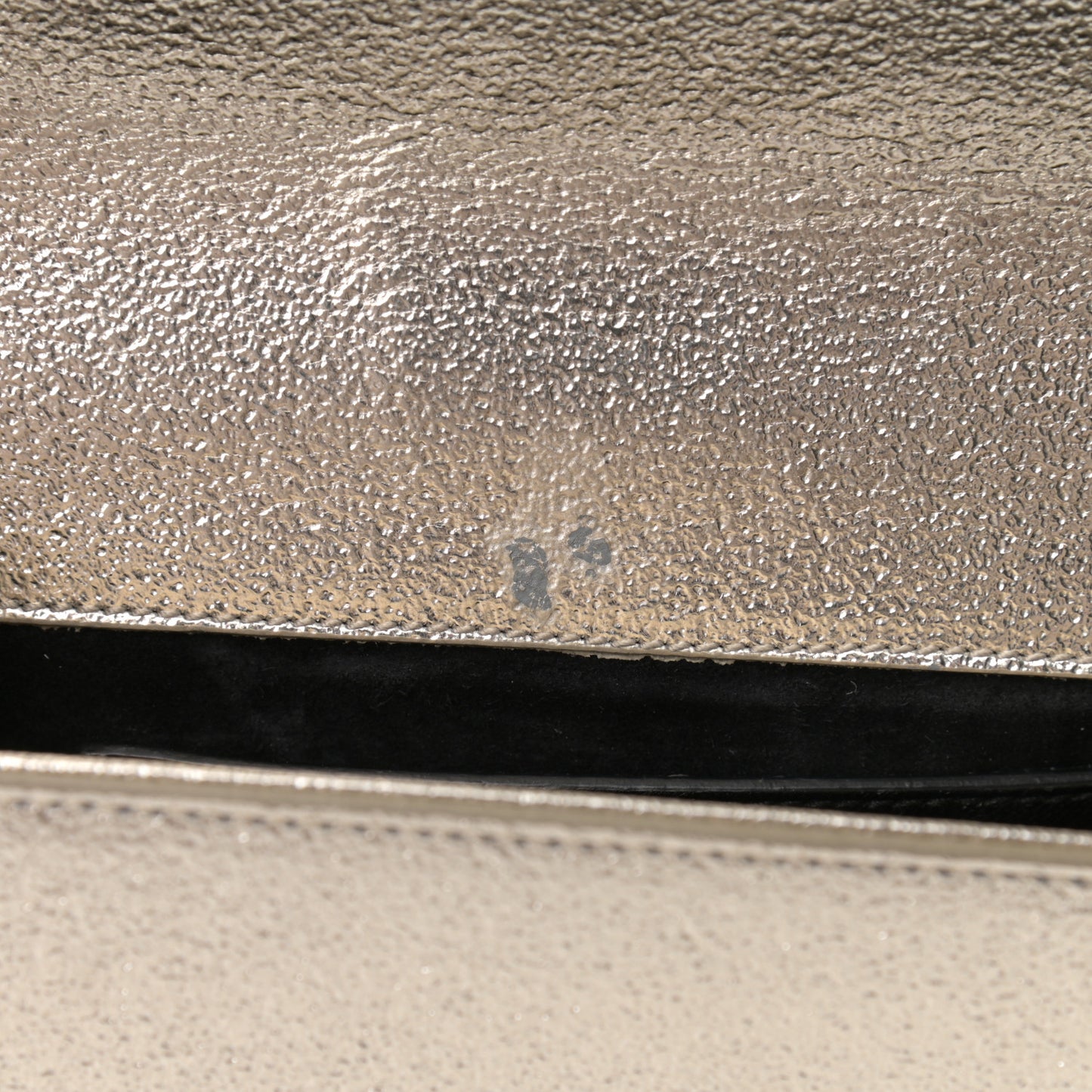 Metallic Calfskin Medium Classic Monogram Kate Satchel Pale Gold