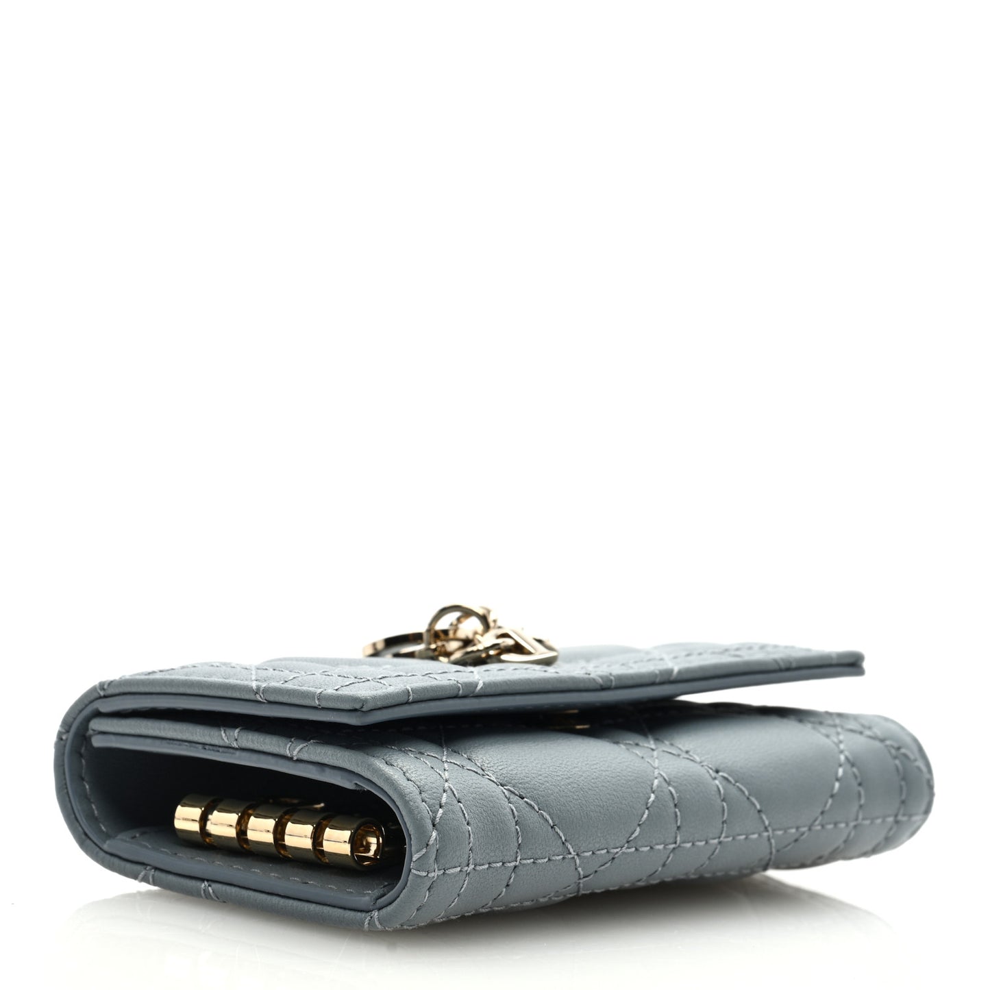 Lambskin Cannage Miss Dior 4 Key Holder Wallet Cloud Blue