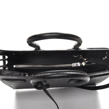Saint Laurent Calfskin Crocodile Embossed Small Sac de Jour Black 6 of 8