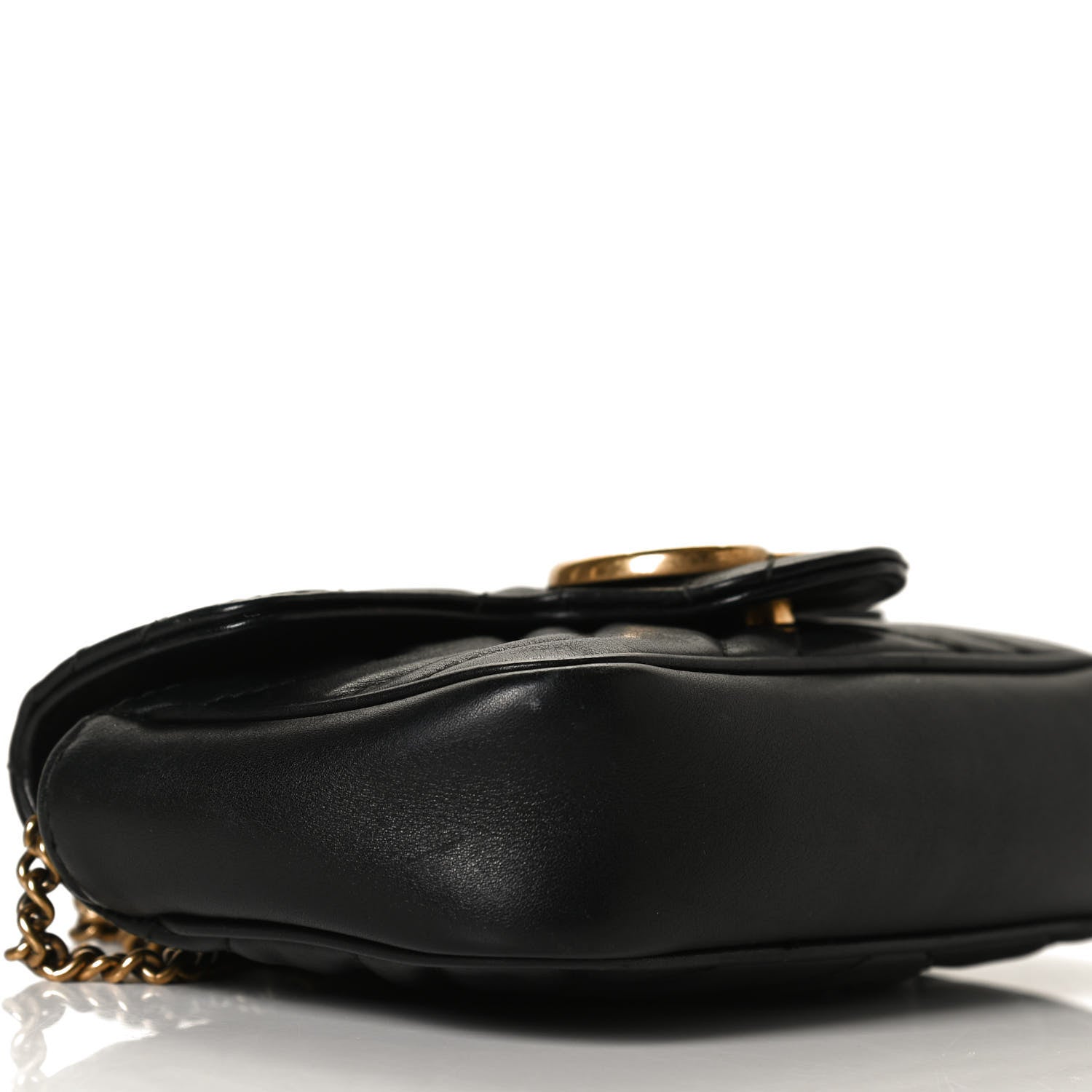 Gucci Calfskin Matelasse Super Mini GG Marmont Shoulder Bag Black 18 of 23