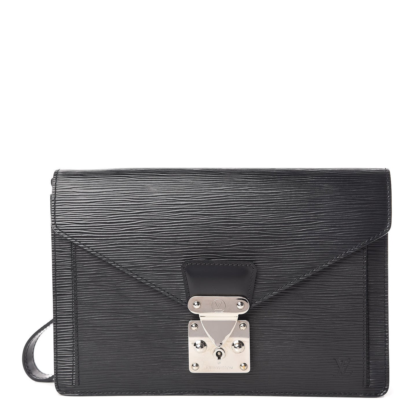 Epi Pochette Sellier Dragonne Clutch Black