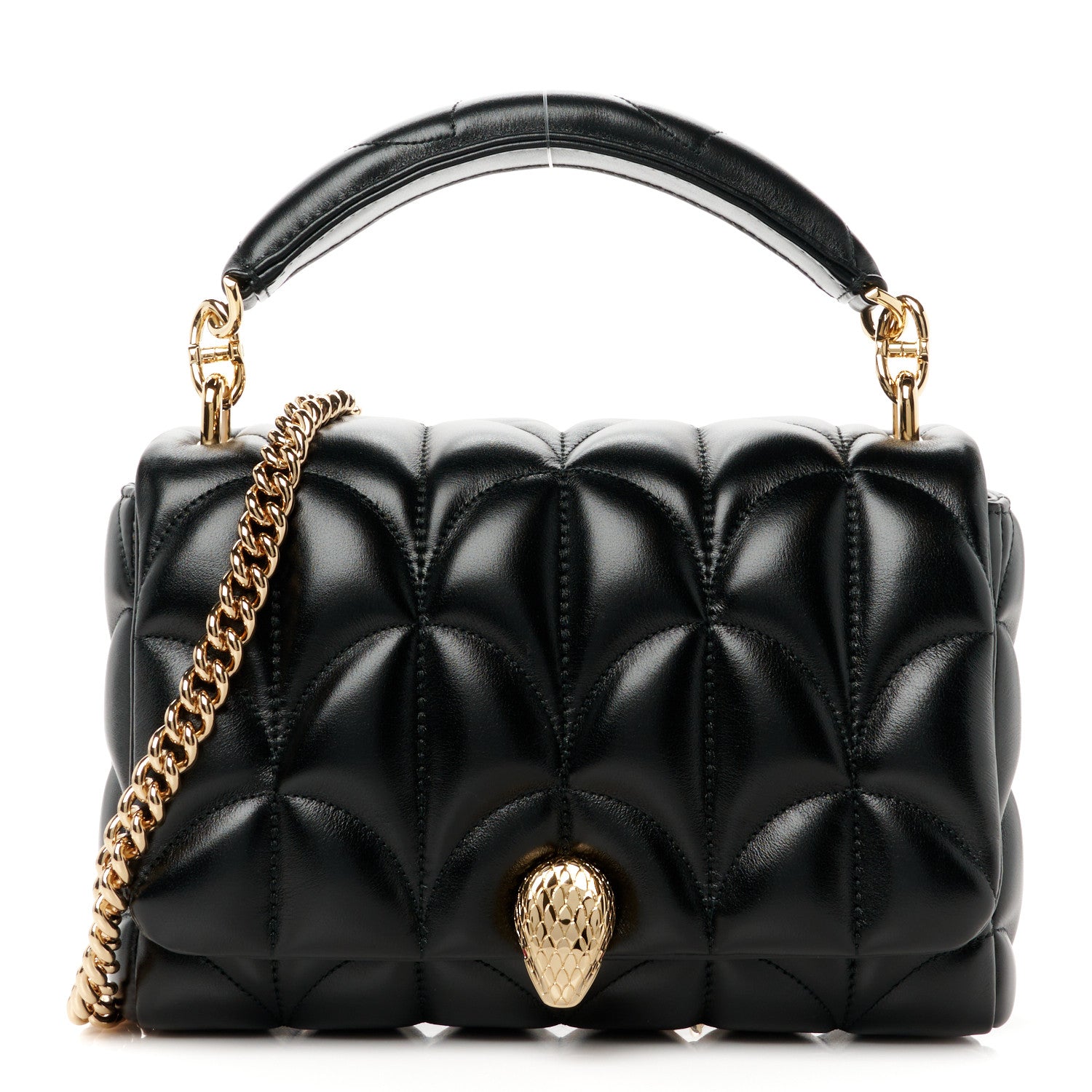 Bulgari Calfskin Matelasse Medium Serpenti Sugarloaf Shoulder Bag Black 1 of 11
