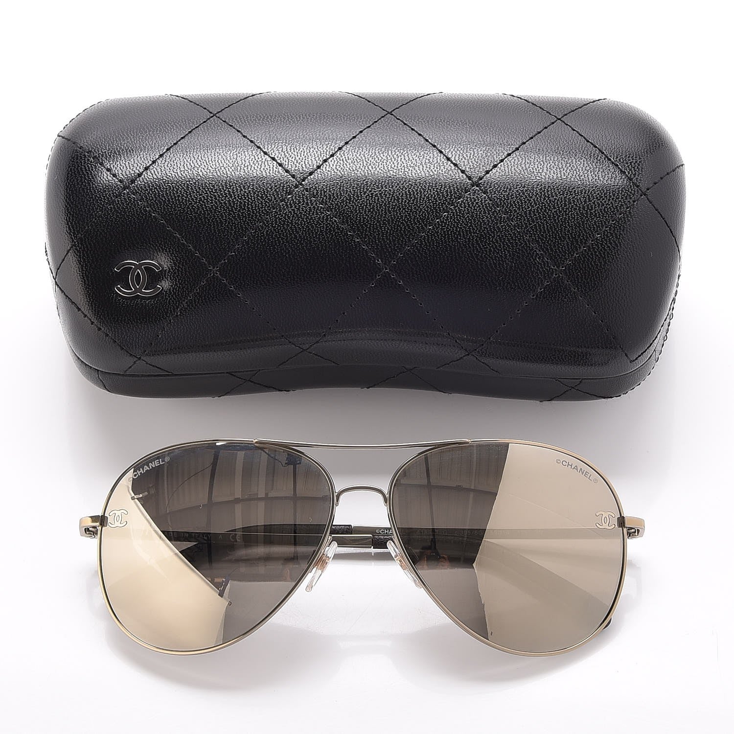 Chanel CC Aviator Sunglasses 4189-T-Q Gold 8 of 8