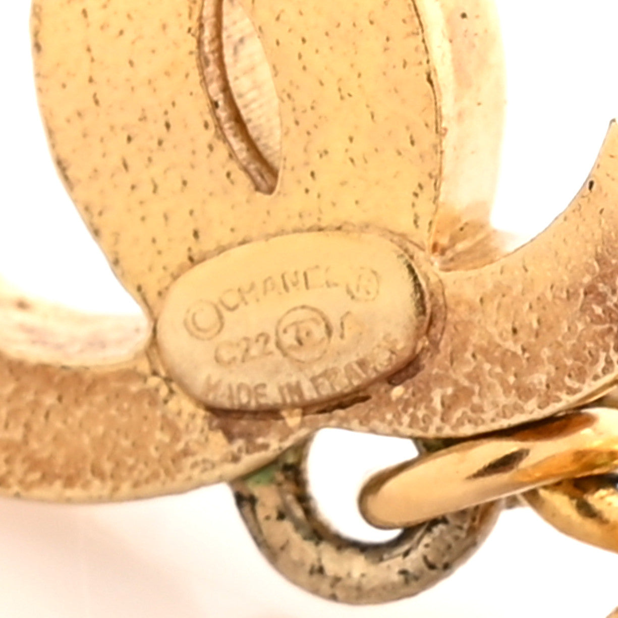 Chanel Crystal Pearl CC Drop Earrings Gold White 6 of 10
